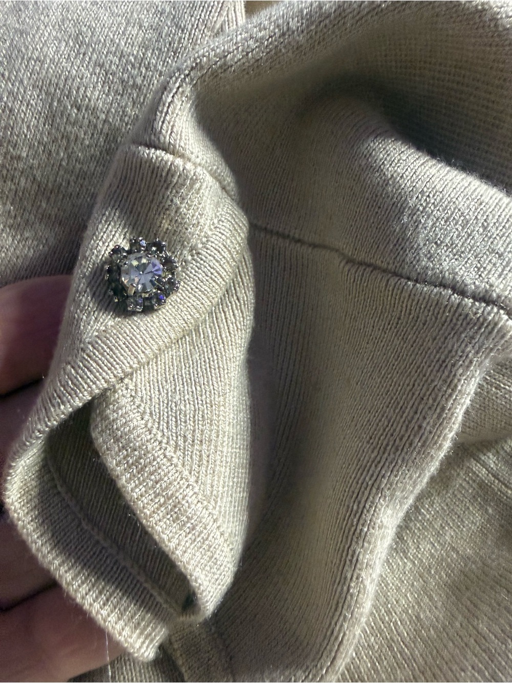 Ann Taylor Silk Cashmere Embellished Crop Cardigan M - Picture 8 of 9